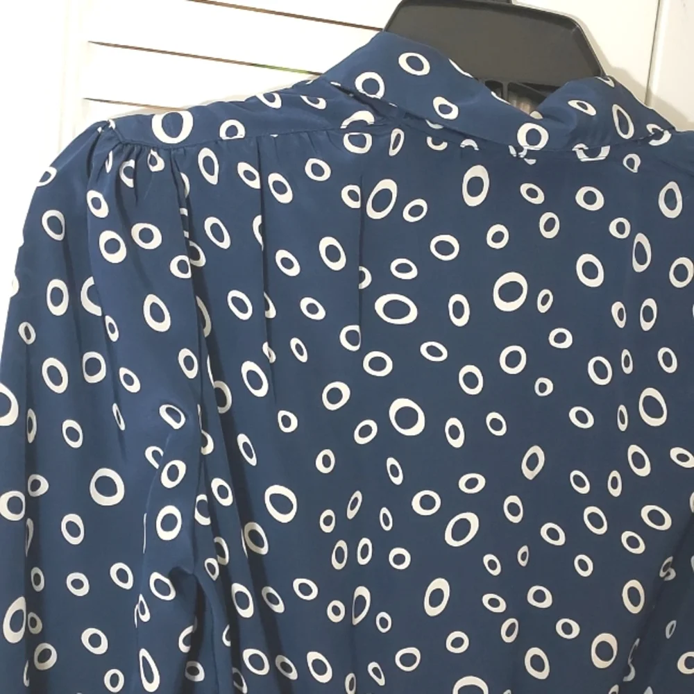 Rouje Look Liz Claiborne Blue and White Casual Button Front Dress 8p 38 - Picture 8 of 9